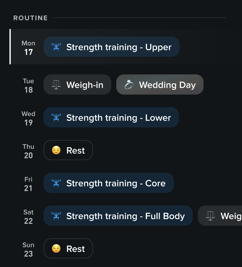 Routine builder